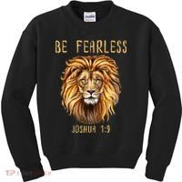 Christian Fearless Joshua 1:9 Faith Gift Kids Sweatshirt thumb 0