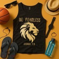 Christian Fearless Joshua 1:9 Faith Gift Tank Top thumb 4