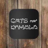 Cat For Kamala Kamala Harris Cat Lettering Positive Funny Coaster thumb 0