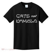 Cat For Kamala Kamala Harris Cat Lettering Positive Funny Kids T-Shirt thumb 0