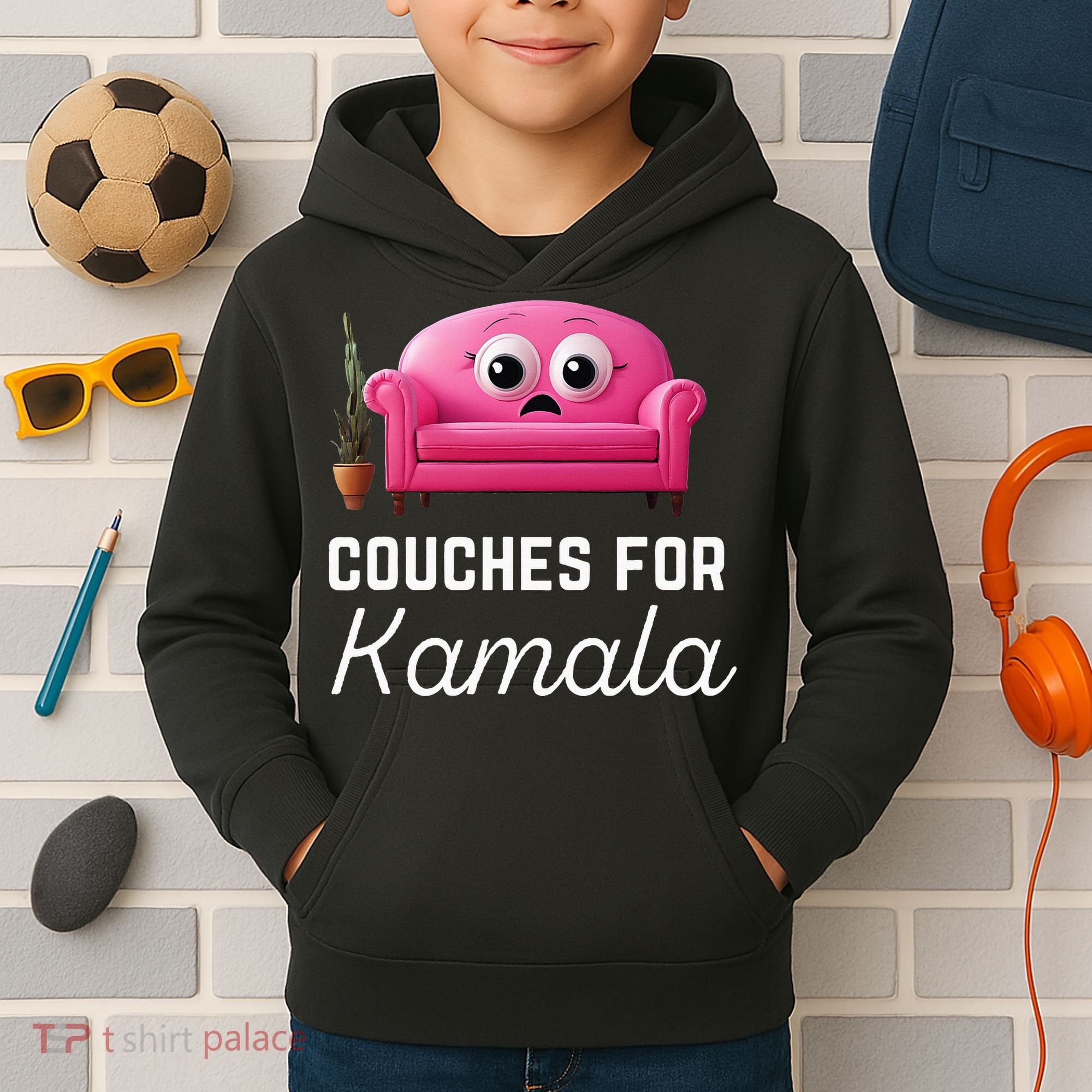Couches For Kamala Jd Vance Couch Meme Funny Culture Liberal Kids Hoodie