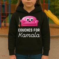 Couches For Kamala Jd Vance Couch Meme Funny Culture Liberal Kids Hoodie thumb 3