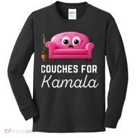 Couches For Kamala Jd Vance Couch Meme Funny Culture Liberal Kids Long Sleeve Shirt thumb 0