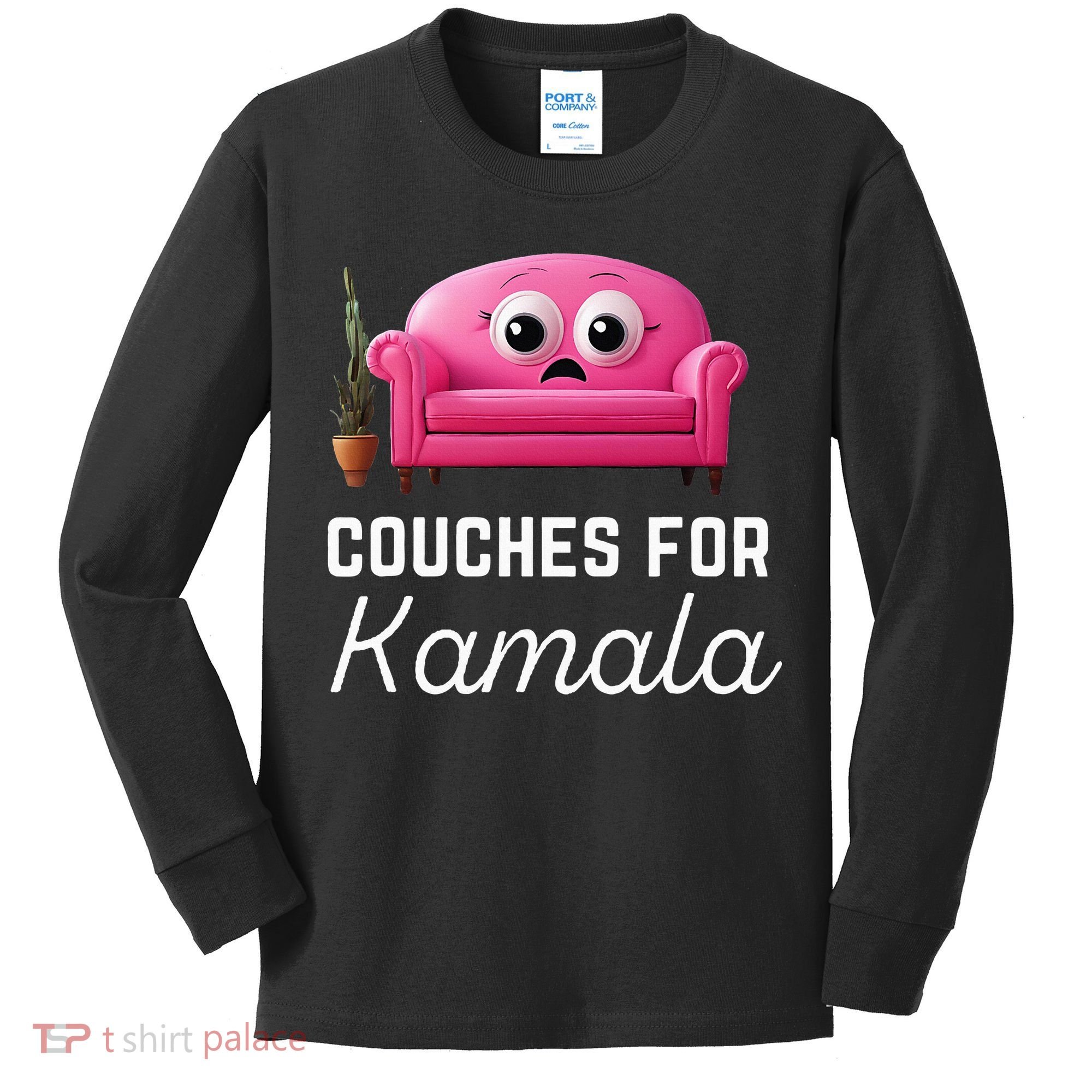 Couches For Kamala Jd Vance Couch Meme Funny Culture Liberal Kids Long Sleeve Shirt