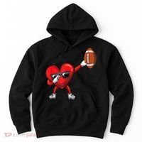 Cute Football Lover Heart Dabbing Valentines Day Gift Hoodie thumb 0