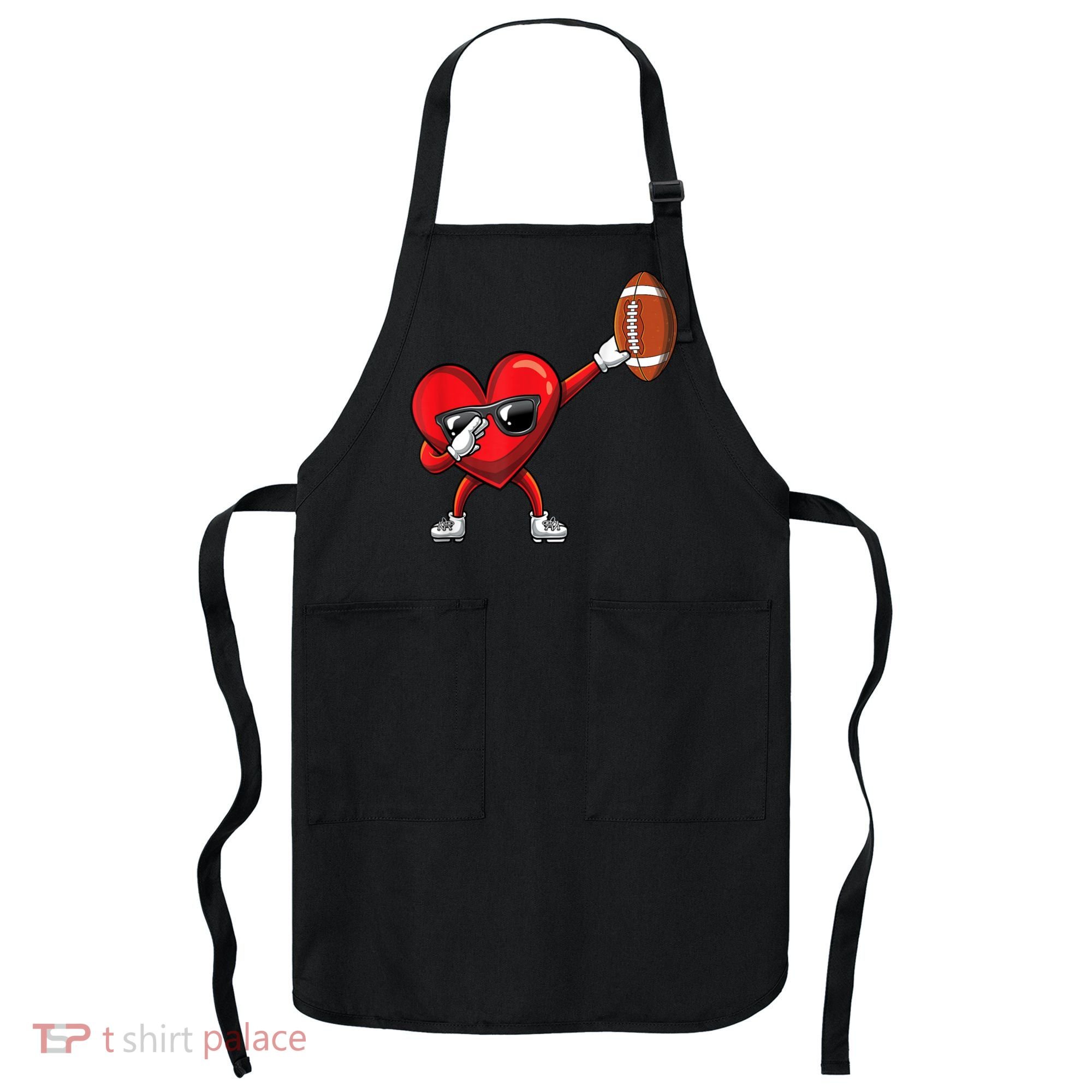 Cute Football Lover Heart Dabbing Valentines Day Gift Apron
