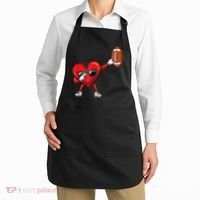 Cute Football Lover Heart Dabbing Valentines Day Gift Apron thumb 2