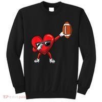 Cute Football Lover Heart Dabbing Valentines Day Gift Sweatshirt thumb 0