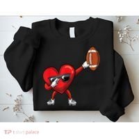 Cute Football Lover Heart Dabbing Valentines Day Gift Sweatshirt thumb 2