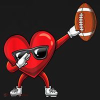 Cute Football Lover Heart Dabbing Valentines Day Gift Sweatshirt thumb 3