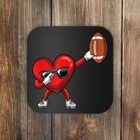 Cute Football Lover Heart Dabbing Valentines Day Gift Coaster thumb 0