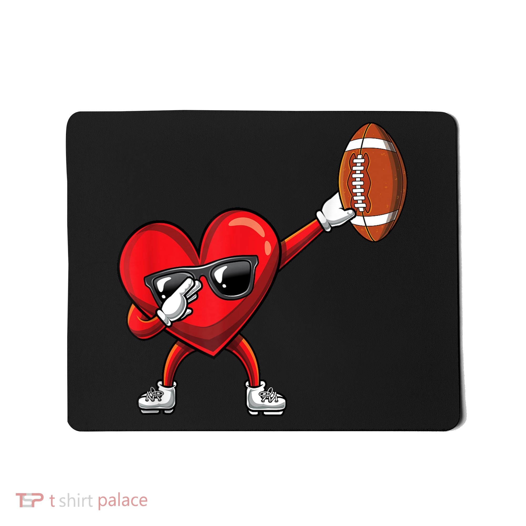 Cute Football Lover Heart Dabbing Valentines Day Gift Mousepad