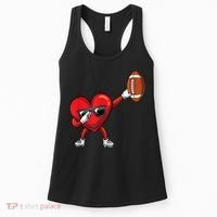 Cute Football Lover Heart Dabbing Valentines Day Gift Women's Tank Top thumb 0