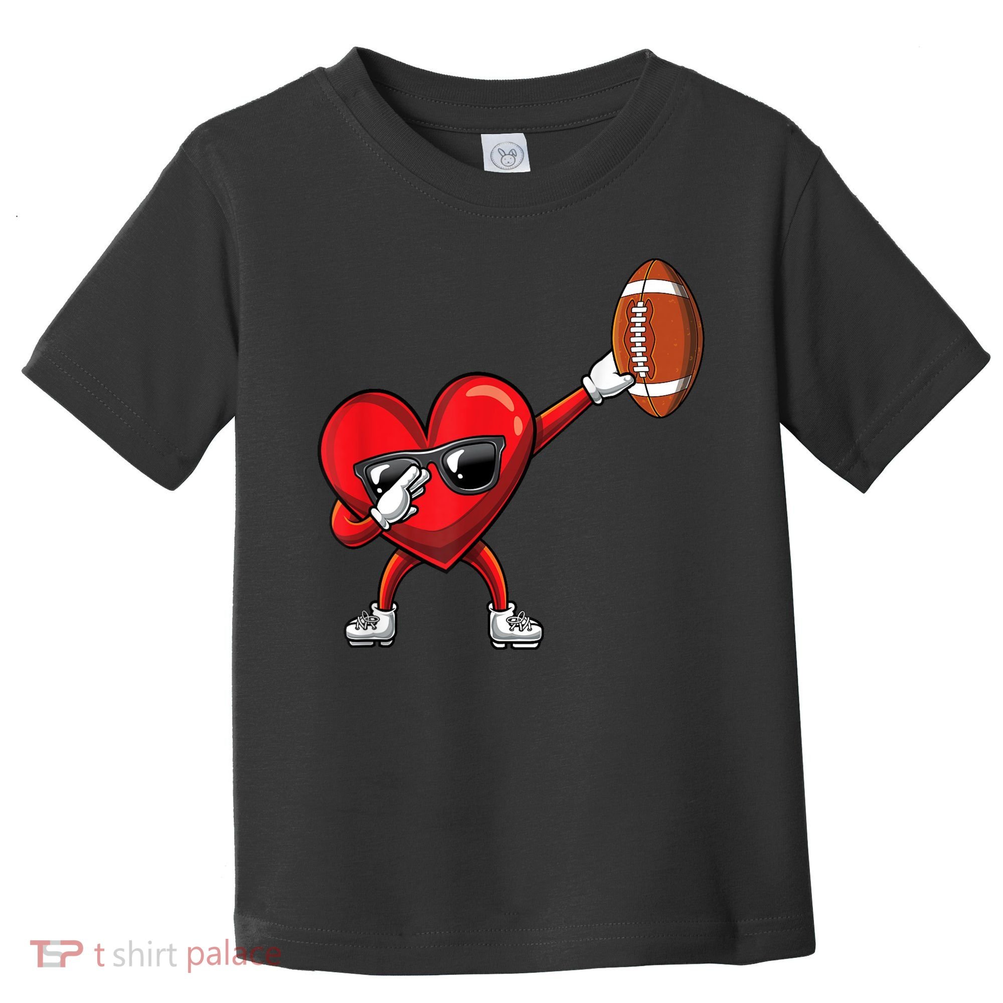 Cute Football Lover Heart Dabbing Valentines Day Gift Toddler T-Shirt
