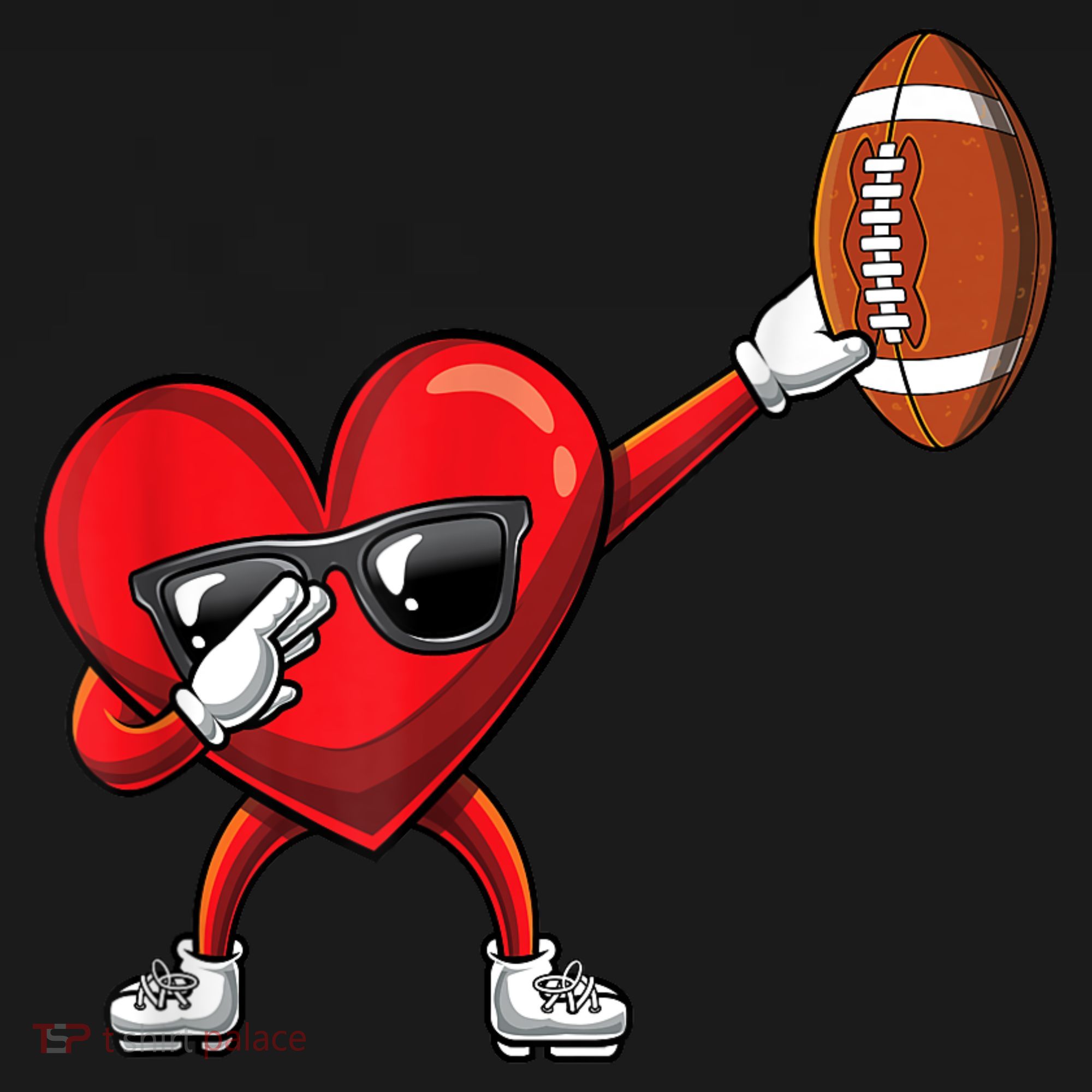 Cute Football Lover Heart Dabbing Valentines Day Gift Kids Hoodie
