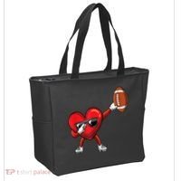 Cute Football Lover Heart Dabbing Valentines Day Gift Tote Bag thumb 2