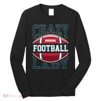Crazy Football Lady Rugby Graphic Long Sleeve Shirt thumb 0