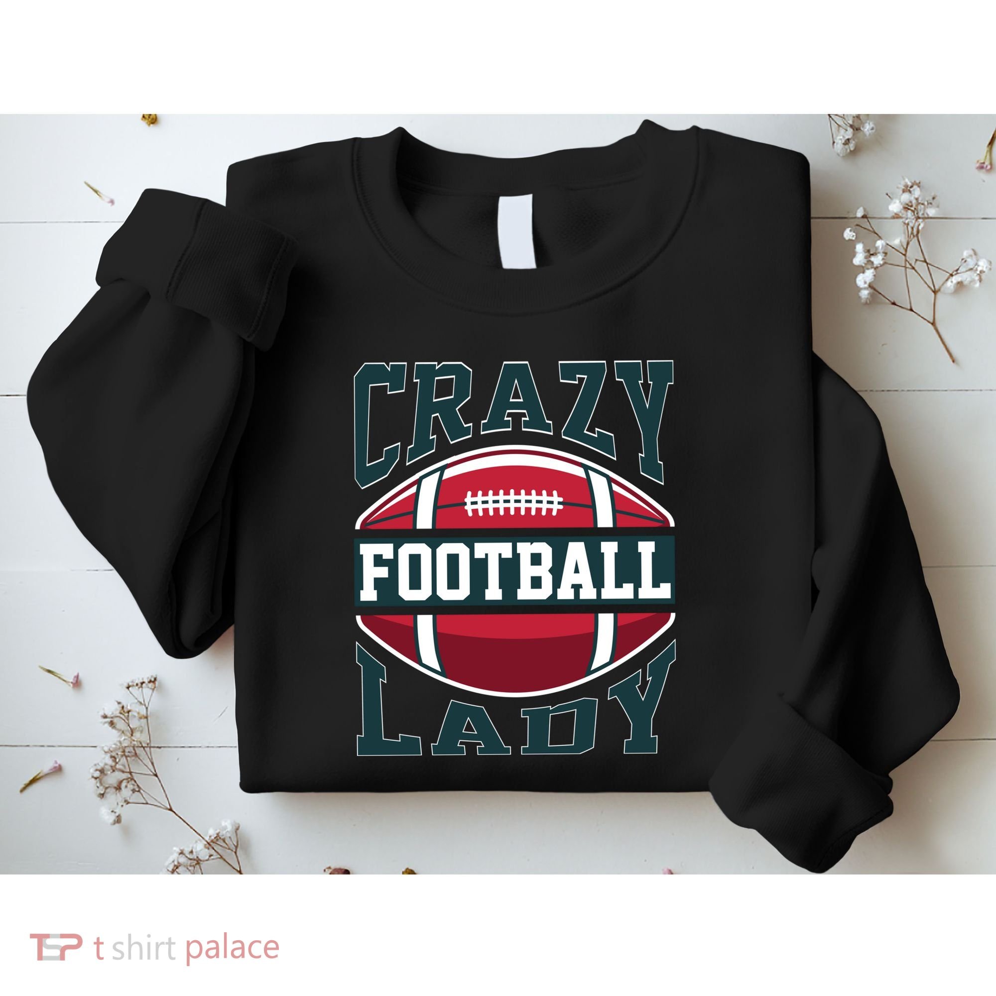 Crazy Football Lady Rugby Graphic Sweatshirt