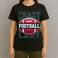 Crazy Football Lady Rugby Graphic T-Shirt thumb 4
