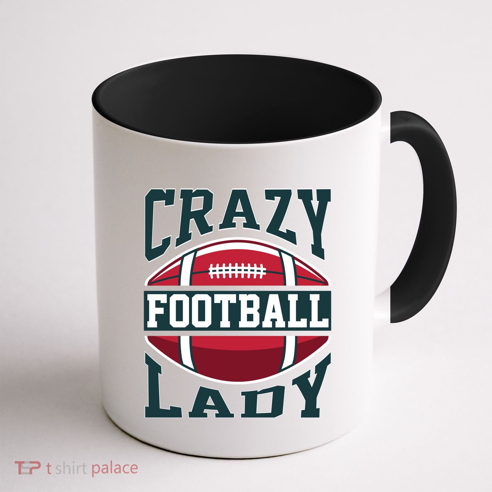 Crazy Football Lady Rugby Graphic Coffee Mug