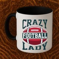 Crazy Football Lady Rugby Graphic Coffee Mug thumb 2