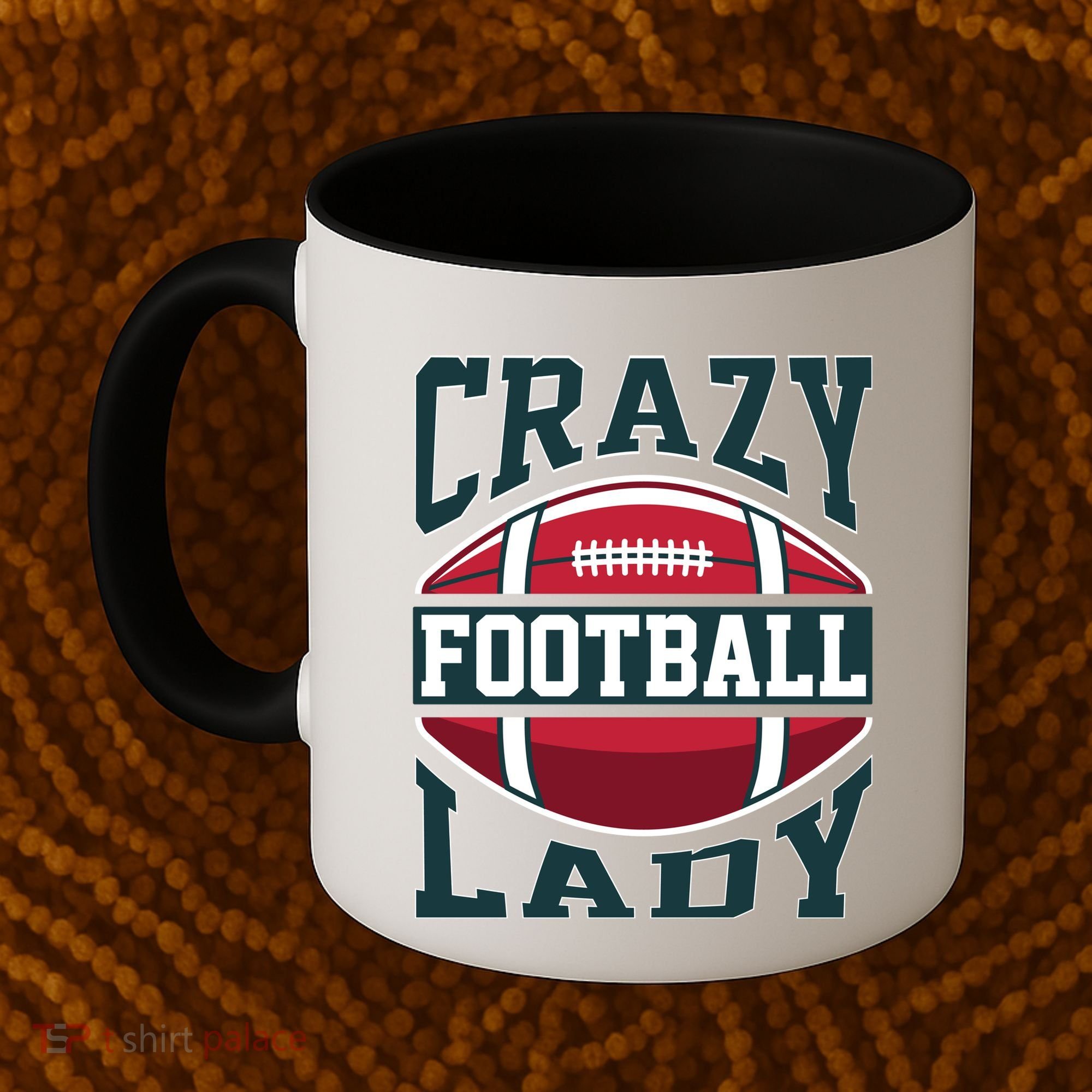 Crazy Football Lady Rugby Graphic Coffee Mug
