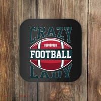 Crazy Football Lady Rugby Graphic Coaster thumb 0