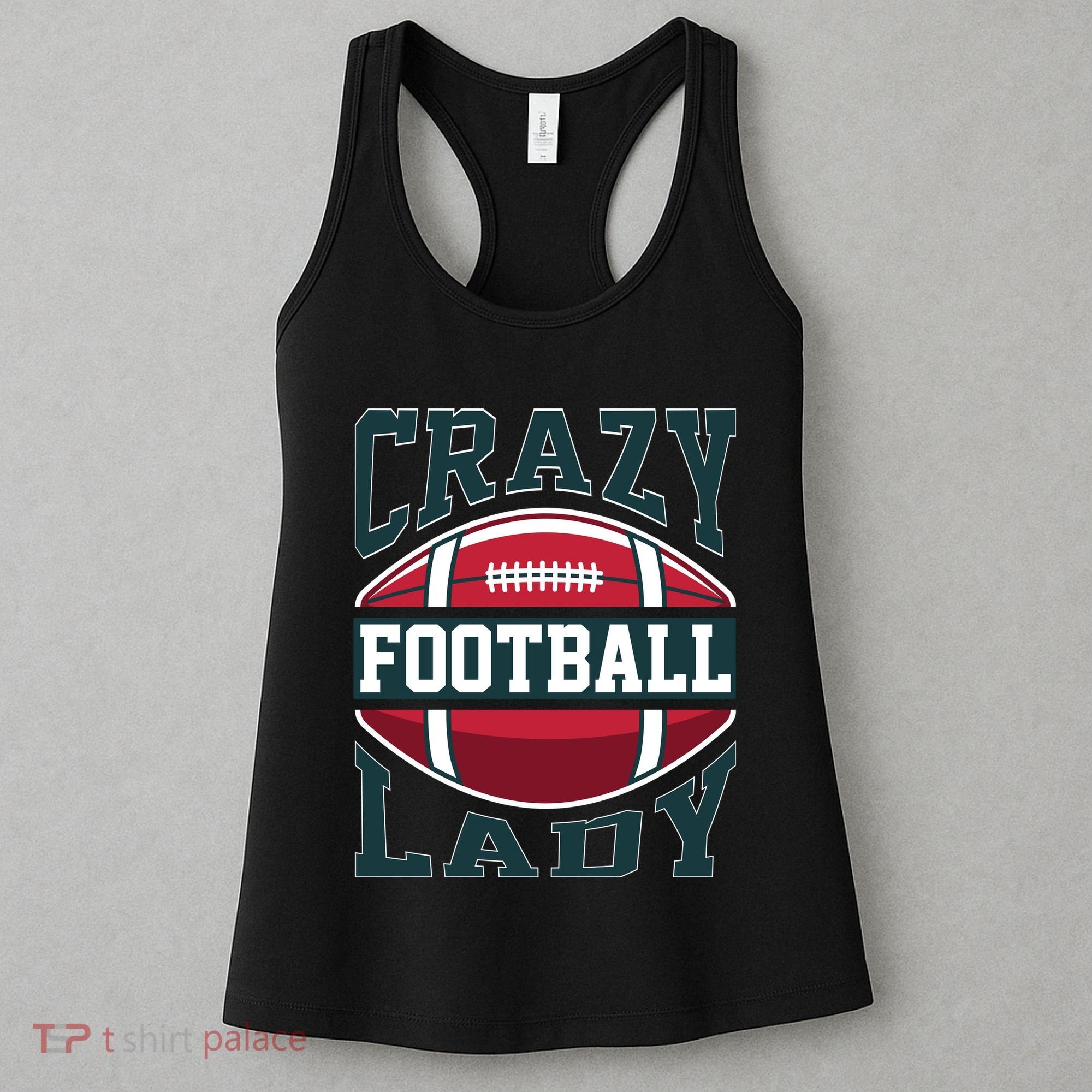 Crazy Football Lady Rugby Graphic Women's Tank Top