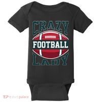 Crazy Football Lady Rugby Graphic Baby Bodysuit thumb 0