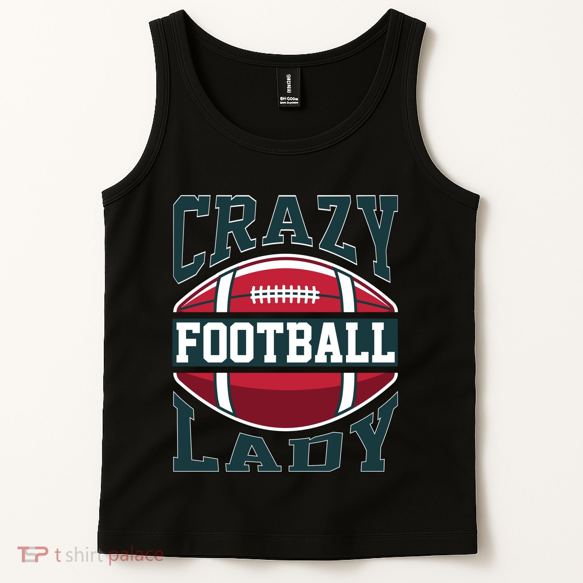 Crazy Football Lady Rugby Graphic Tank Top