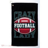 Crazy Football Lady Rugby Graphic Golf Towel thumb 0