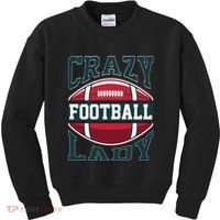 Crazy Football Lady Rugby Graphic Kids Sweatshirt thumb 0