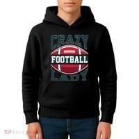 Crazy Football Lady Rugby Graphic Kids Hoodie thumb 4