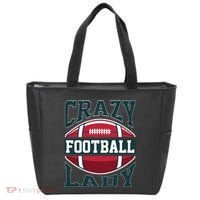 Crazy Football Lady Rugby Graphic Tote Bag thumb 0