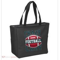Crazy Football Lady Rugby Graphic Tote Bag thumb 2