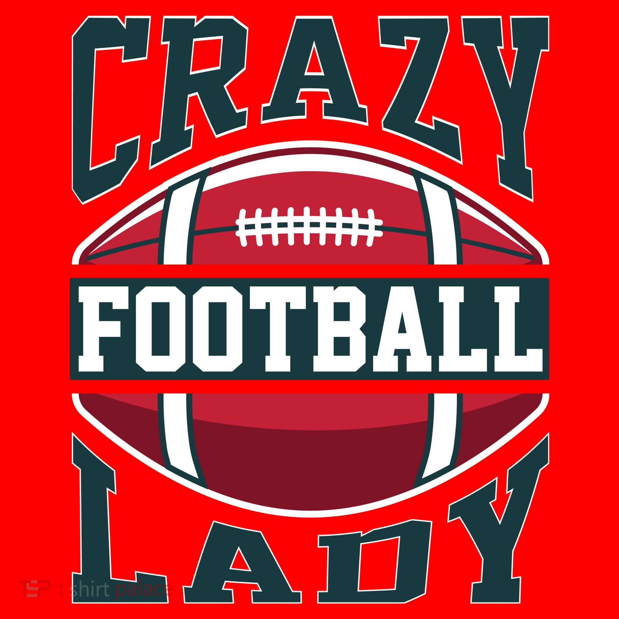 Crazy Football Lady Rugby Graphic Santa Hat