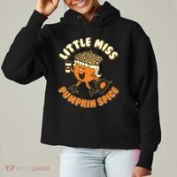 Cute Funny Little Miss Pumpkin Spice Ladies Heavyweight Boxy Pullover Hoodie thumb 0