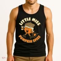 Cute Funny Little Miss Pumpkin Spice Tank Top thumb 3