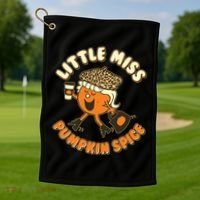 Cute Funny Little Miss Pumpkin Spice Golf Towel thumb 1
