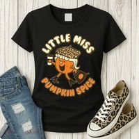 Cute Funny Little Miss Pumpkin Spice Women's T-Shirt thumb 3