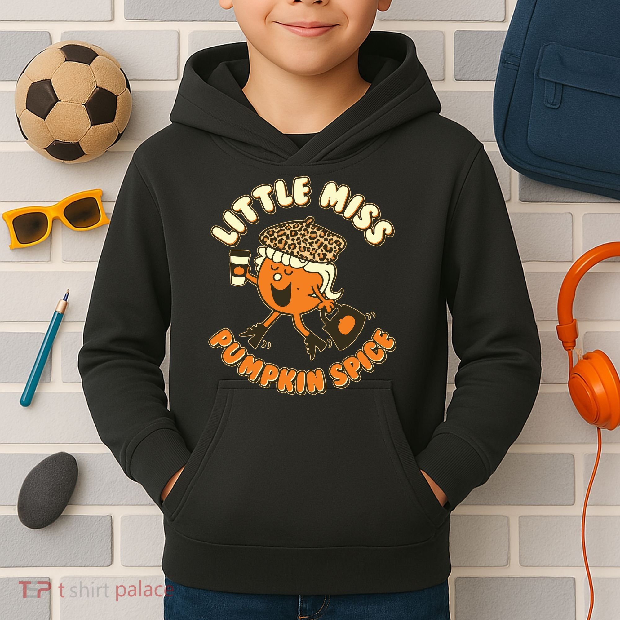 Cute Funny Little Miss Pumpkin Spice Kids Hoodie