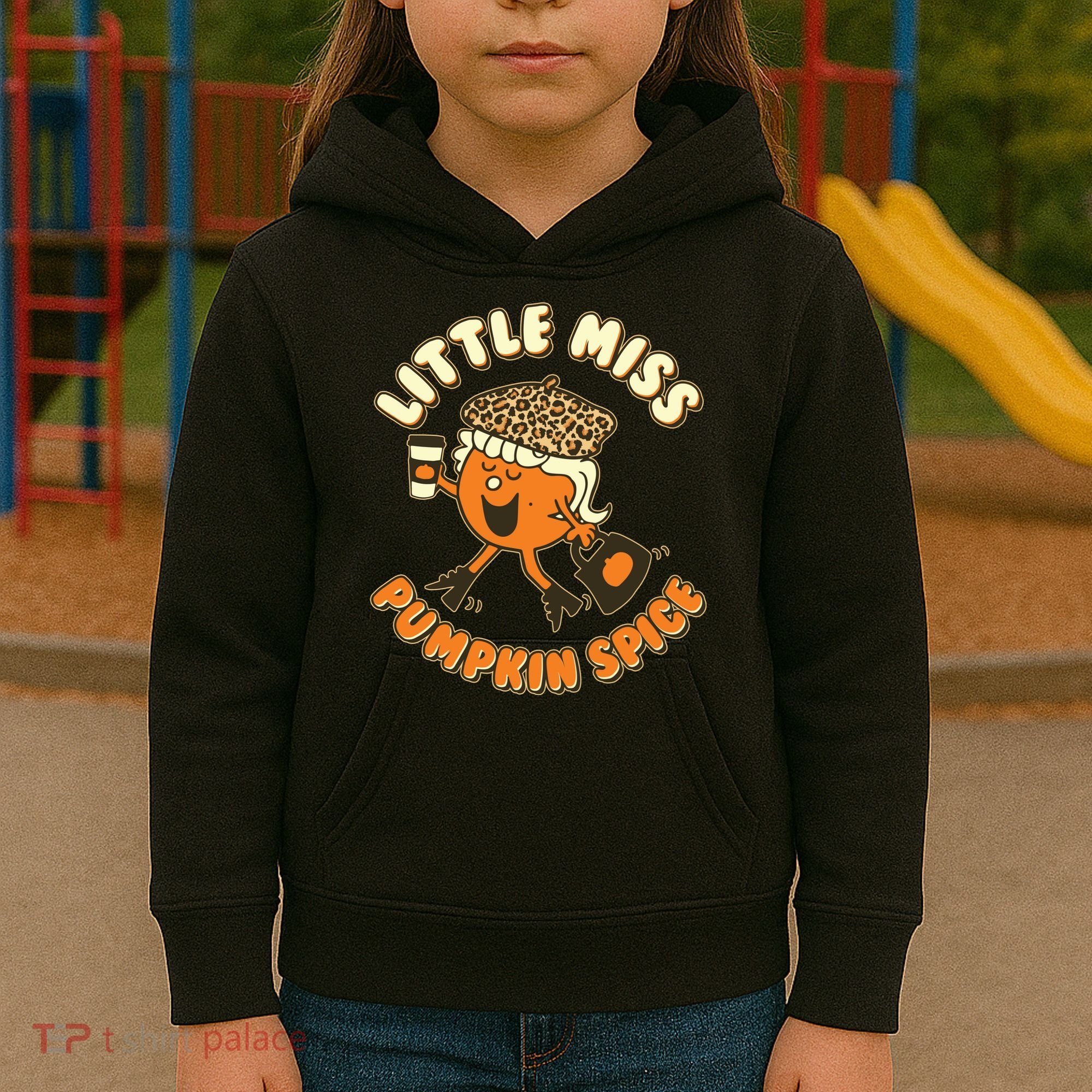 Cute Funny Little Miss Pumpkin Spice Kids Hoodie