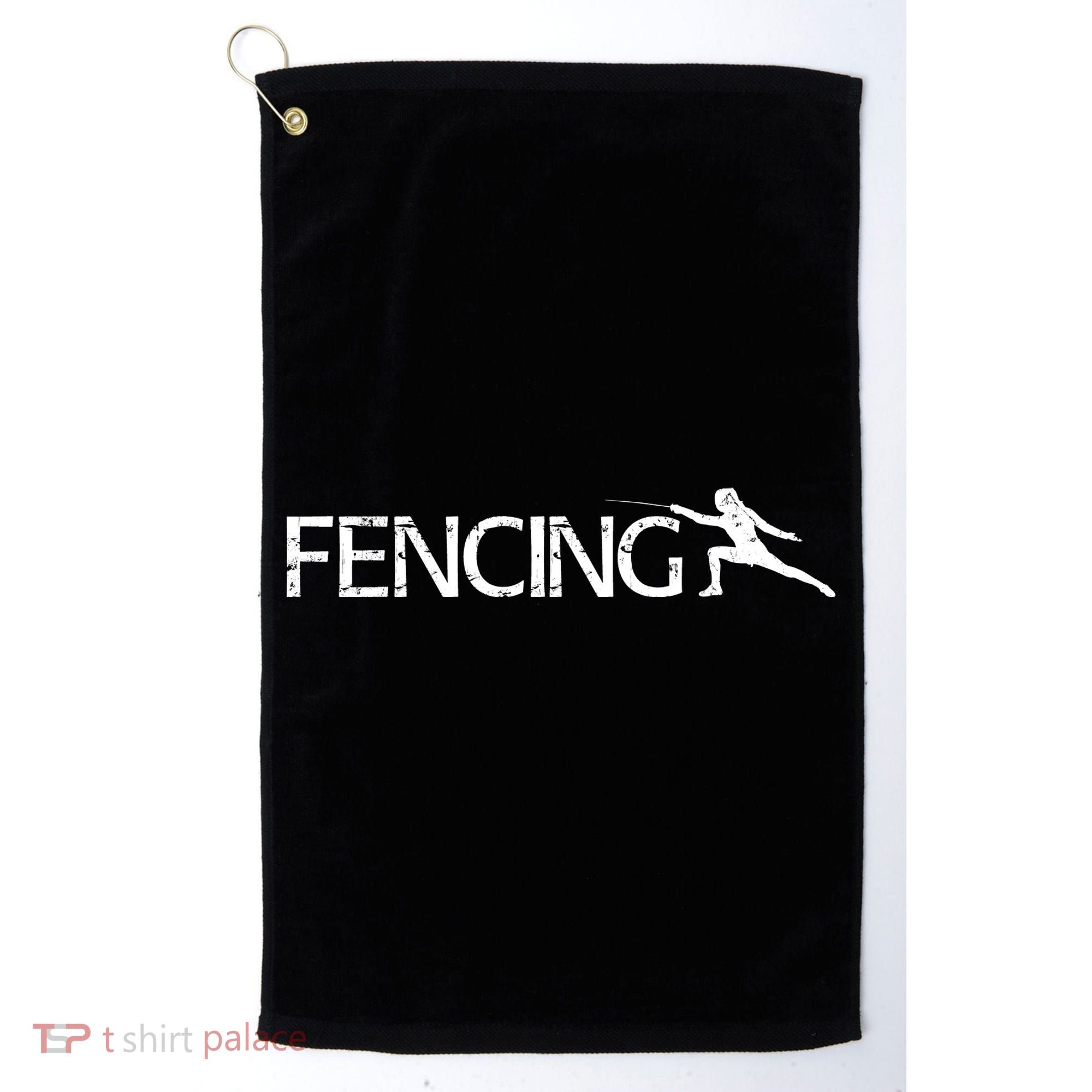 Cute Fencing Logo Golf Towel