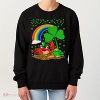 Crab Fish Lover Shamrock Leaf Rainbow Crab St Patrick's Day Women's Sweatshirt thumb 0