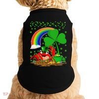 Crab Fish Lover Shamrock Leaf Rainbow Crab St Patrick's Day Doggie Tank thumb 0