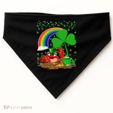 Crab Fish Lover Shamrock Leaf Rainbow Crab St Patrick's Day USA-Made Doggie Bandana