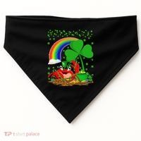 Crab Fish Lover Shamrock Leaf Rainbow Crab St Patrick's Day USA-Made Doggie Bandana thumb 0