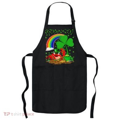Crab Fish Lover Shamrock Leaf Rainbow Crab St Patrick's Day Apron