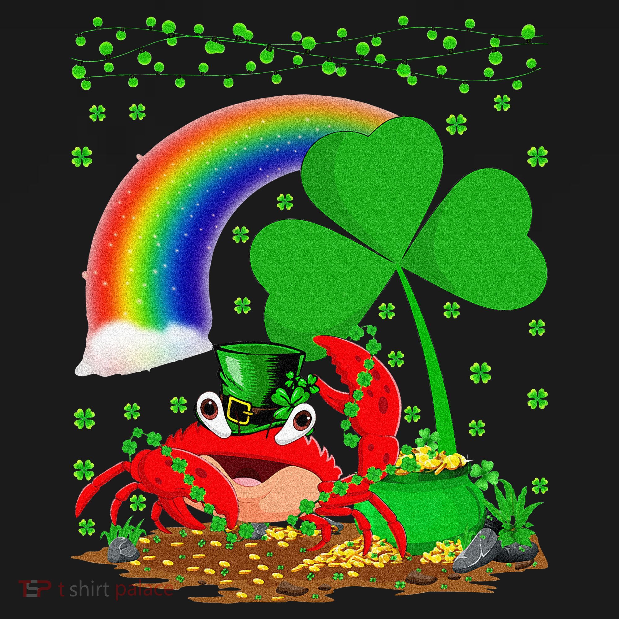 Crab Fish Lover Shamrock Leaf Rainbow Crab St Patrick's Day Apron