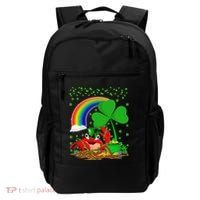 Crab Fish Lover Shamrock Leaf Rainbow Crab St Patrick's Day Backpack thumb 0